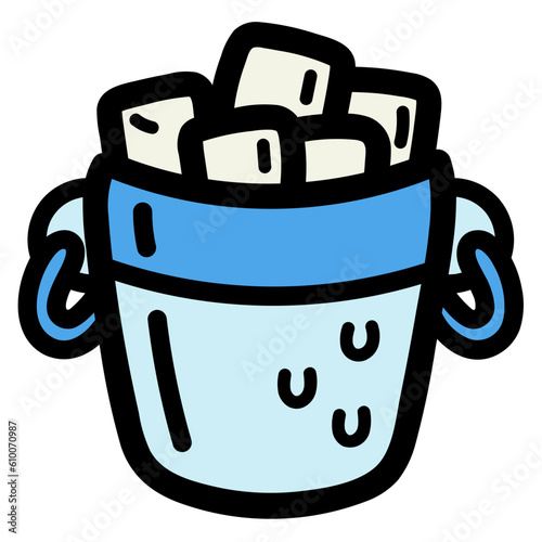 ice bucket filled outline icon style