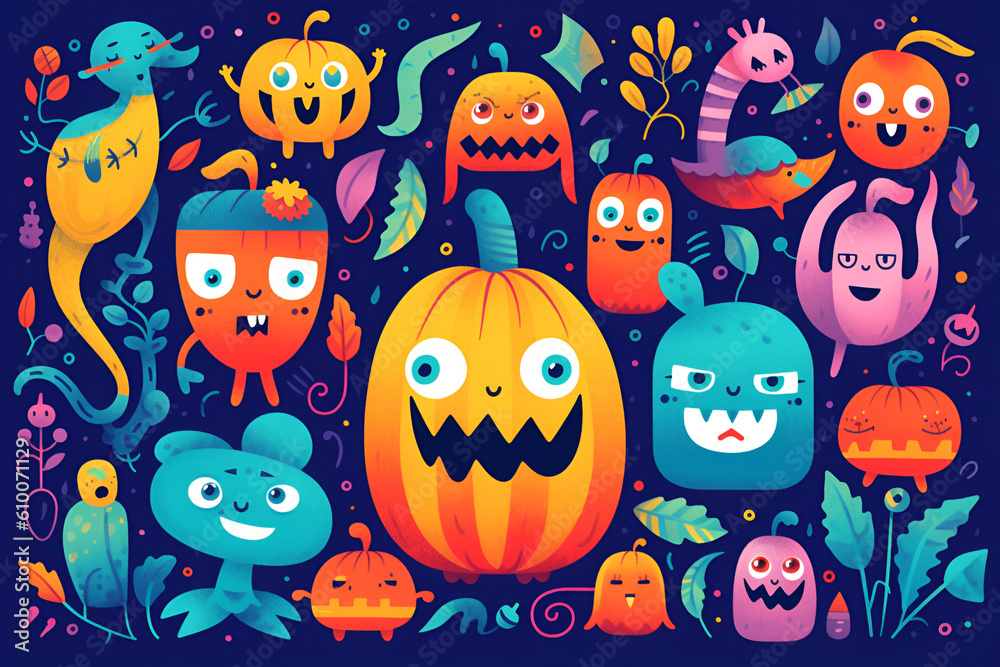 Naklejka premium Simple Haloween postcard