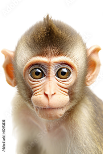 close-up of a cheeky monkey isolated on a transparent background