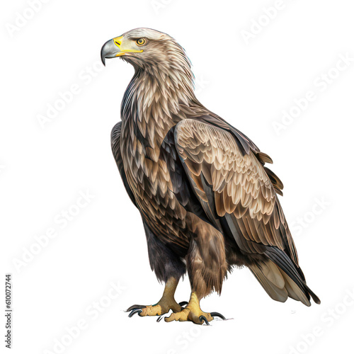 White tailed sea eagle isolated on white created with Generative AI