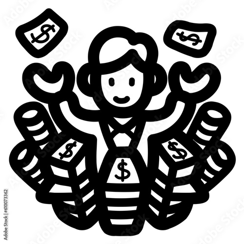 millionaire line icon style