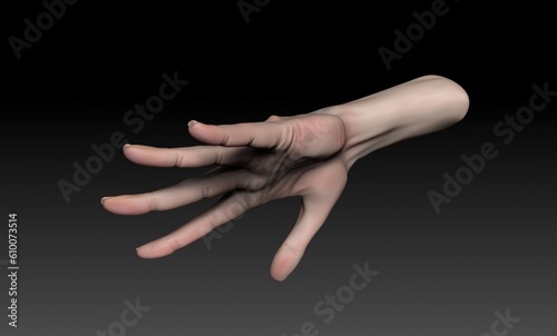 Female Arm and Hand Sculpt pose render of background. 3d rendering