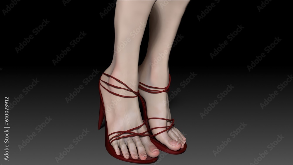 Female Feet Sculpt 3d render of background. 3d rendering Female Feet Sculpt 3d render of background. 3d rendering