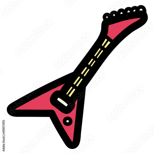 electric guitar filled outline icon style