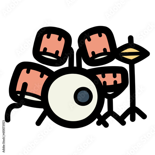 drum set filled outline icon style