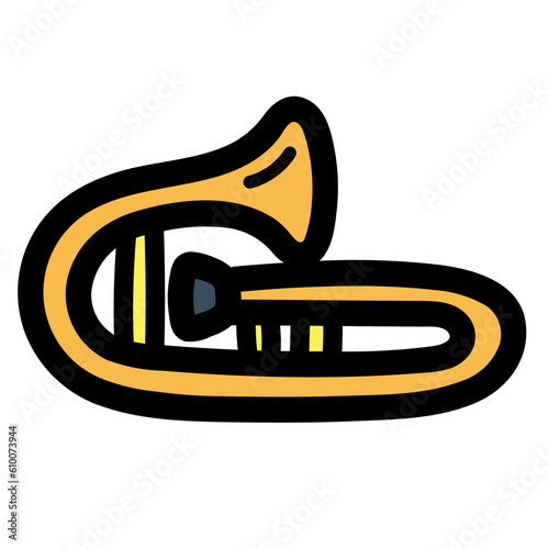 trombone filled outline icon style