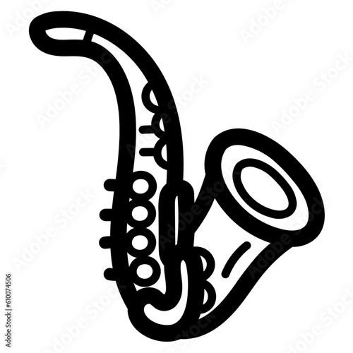 saxophone line icon style