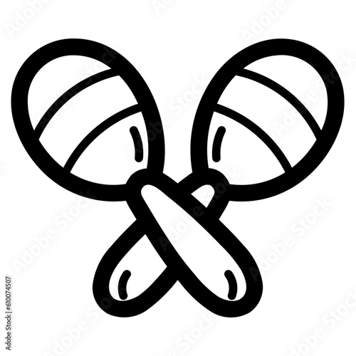maracas line icon style