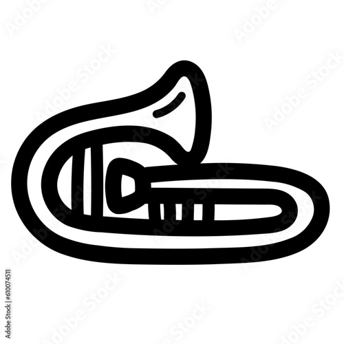 trombone line icon style