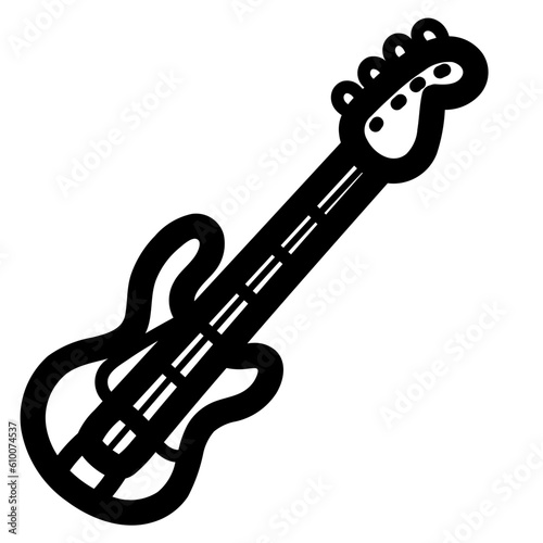 bass guitar line icon style