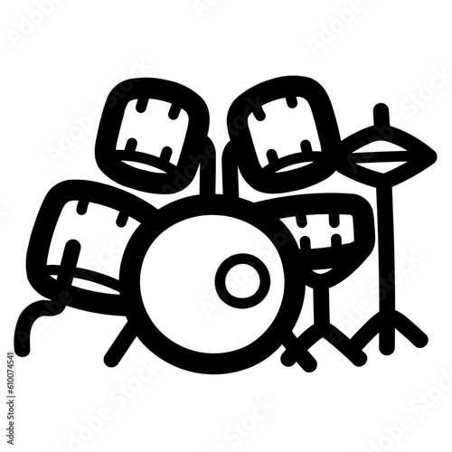drum set line icon style