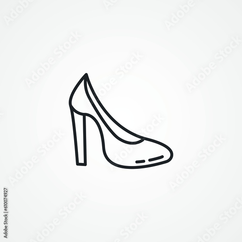 woman heel line icon. Women's high heeled shoes outline icon.