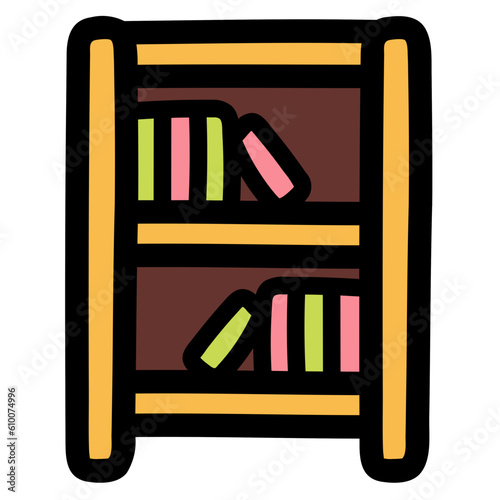 bookshelf filled outline icon style
