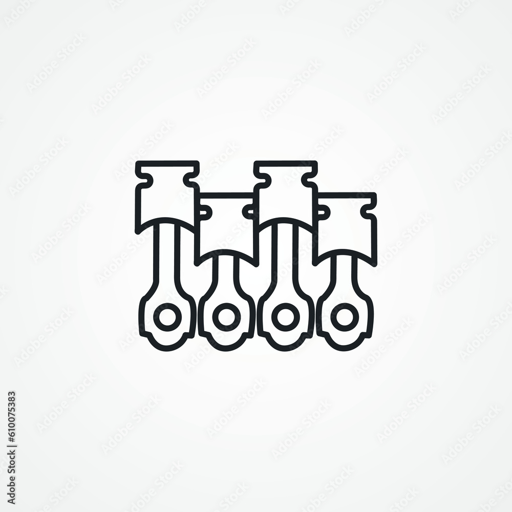 Engine piston line icon. car engine pistons line icon. Engine piston line icon. car engine pistons line icon.
