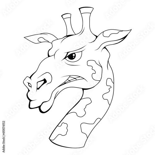 Giraffe. Vector illustration of a sketch animals of africa. Wildlife.