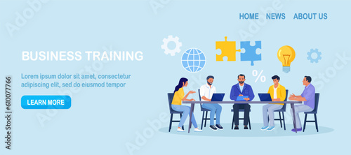 Business people thinking and solving problem. Brainstorming, research and development. Creative team working on project strategy. Teamwork, cooperation, partnership. Business future planning analysis