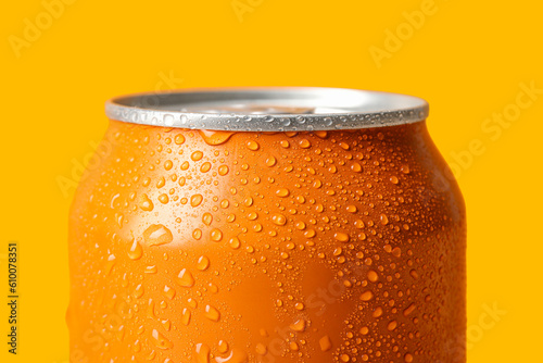 Can of fresh soda with wate...