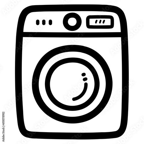 washing machine line icon style