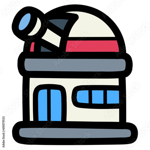 observatory filled outline icon style