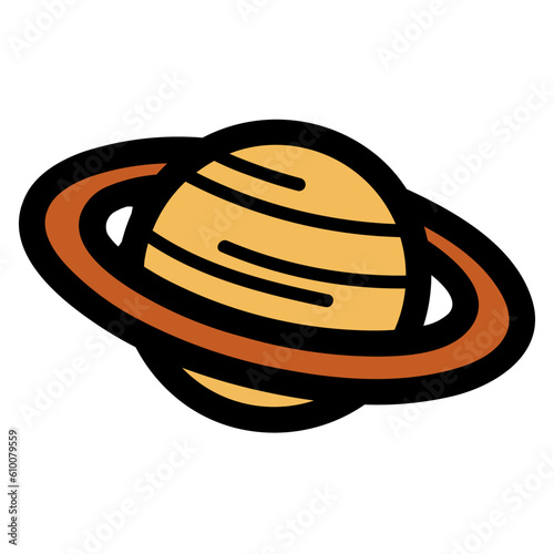 saturn filled outline icon style