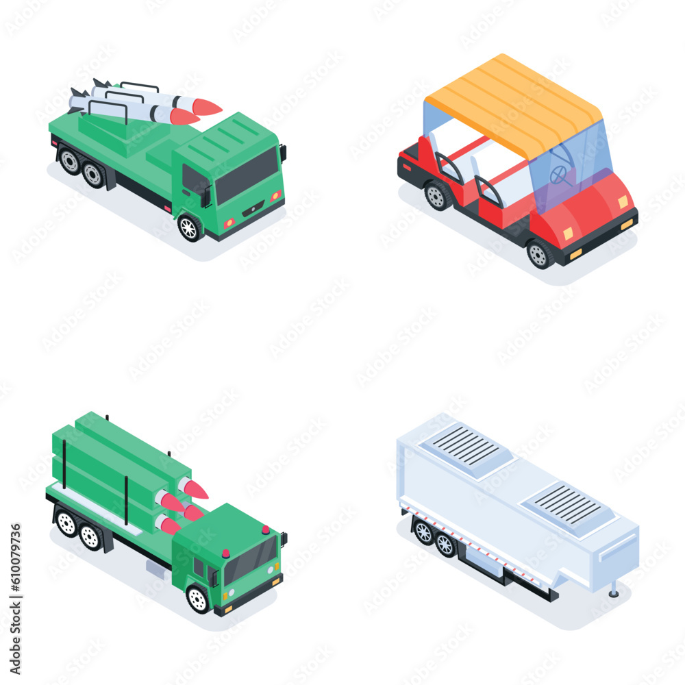 Set of Automobiles Isometric Icons
Set of Automobiles Isometric Icons