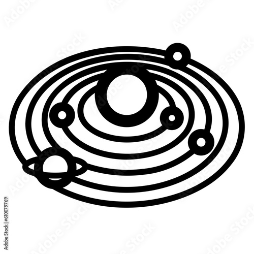 solar system line icon style