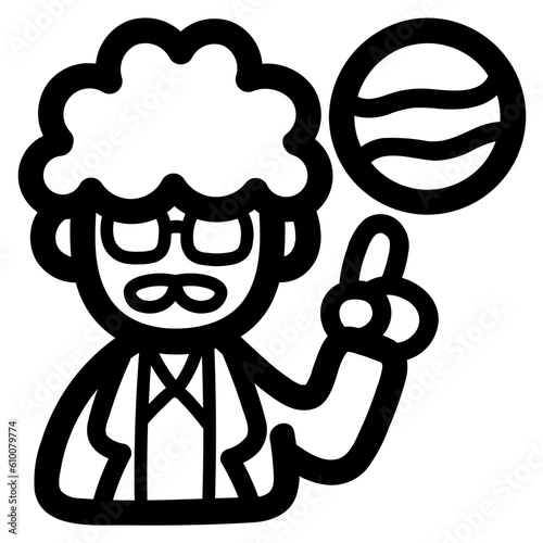 scientist line icon style