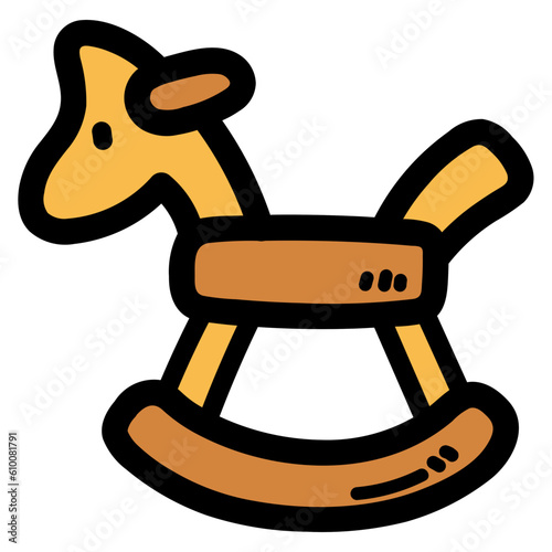 rocker horse filled outline icon style