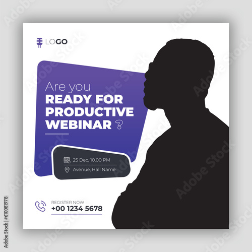 Digital marketing business conference social media post and web banner design template