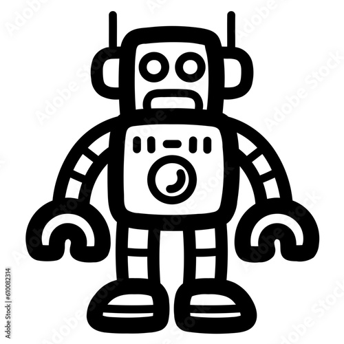 robot line icon style