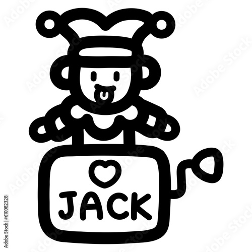 jack in the box line icon style