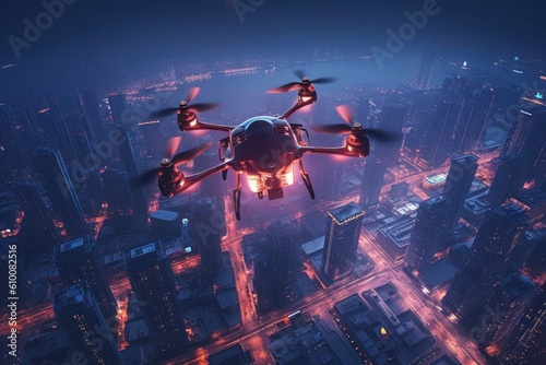 drone in the night city