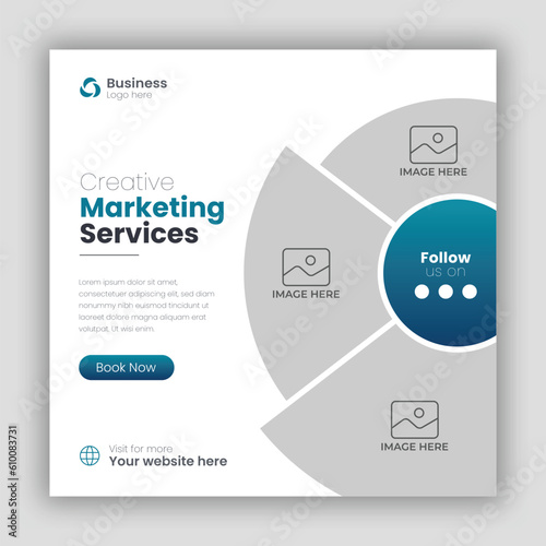 Digital marketing business social media post and web banner design template