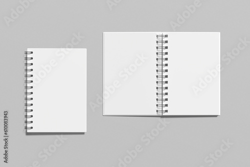 A5 spiral Notebook Blank mockup