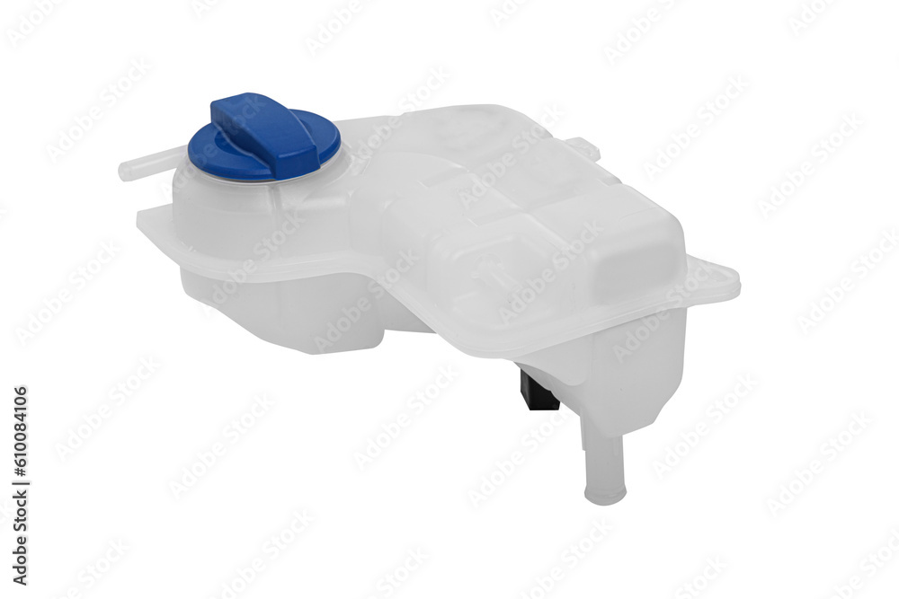 Antifreeze tank isolated. Car coolant reservoir isolated on white background.