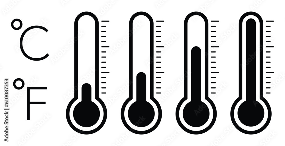 Temperature symbol set.Weather Sign.Temperature icons vector set