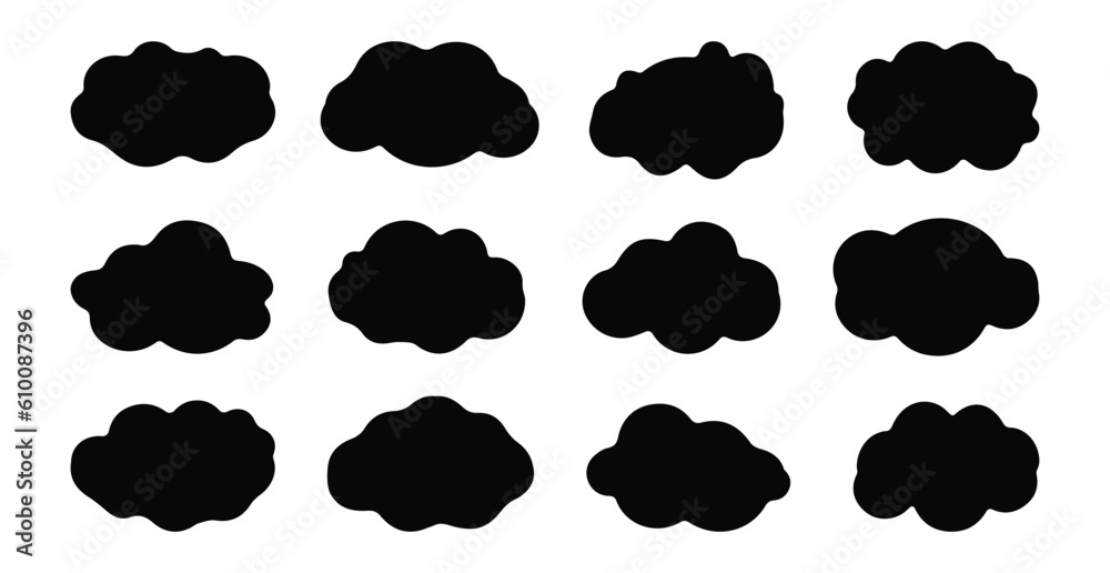 Set of clouds collection.Set of clouds.Logo and sign. Vector illustration. Set of clouds collection.Set of clouds.Logo and sign. Vector illustration.