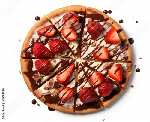 Sweet Chocolate Strawberry Pizza