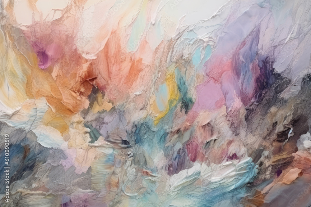 Artistic Frayed Edges of Watercolor Painting in Pastel Colors, generative ai