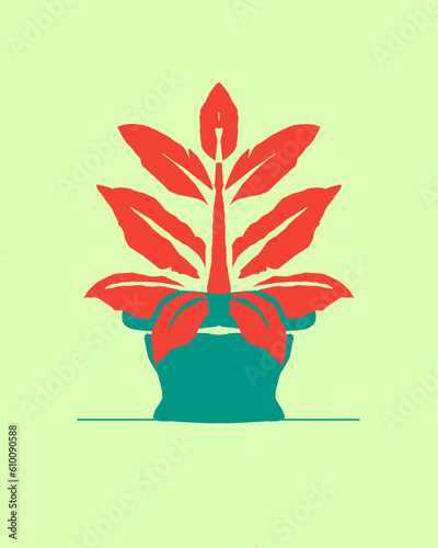 Flower in the pot vector illustration 