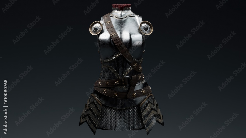 Fototapeta premium Female Armorpose render of background. 3d rendering