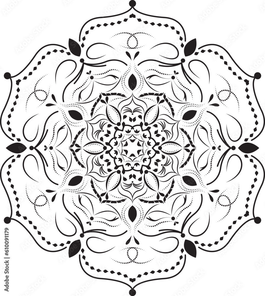 Fototapeta premium Vector art work of mandala_black and white_2_1_