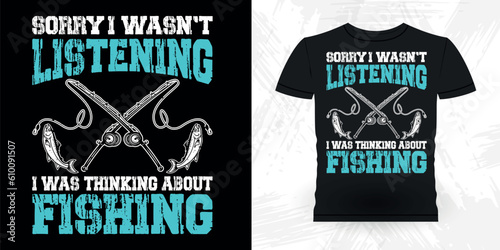 Funny Fishing Fisherman Retro Vintage Fish T-shirt Design 