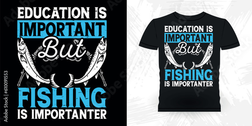 Funny Fishing Fisherman Retro Vintage Fish T-shirt Design 