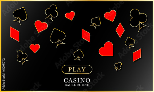 Casino backgrouns design 3D Gold Luxurious Vector photo