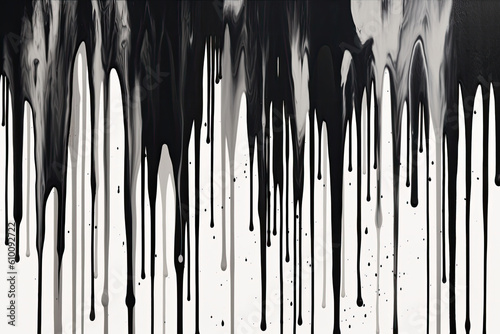 Bold and graphic paint drips in black and white, creating a striking wallpaper that captures the essence of modern minimalism, generative ai