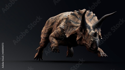 Triceratops pose render of background. 3d rendering