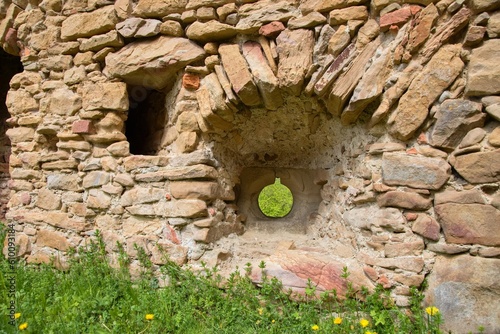 Zborov Castle in spring in Slovakia photo