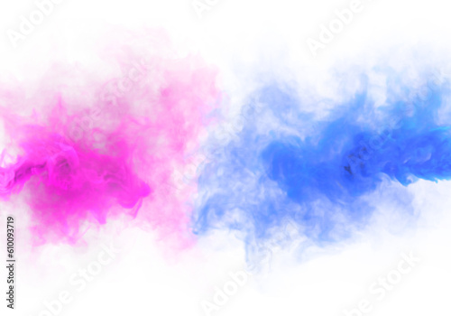 Purple and Blue fog smoke texture. Duo colors fog. 3D render abstract art for fest and fan party
