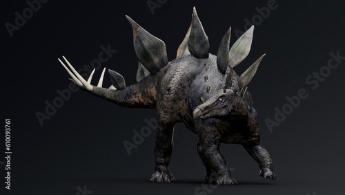 Stegosaurus pose render of background. 3d rendering © racksuz